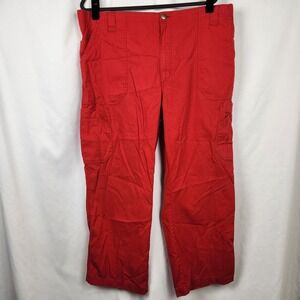 Carhartt Pants‎ Mens Size XL Red Short Cargo Scrubs 8 pocket design